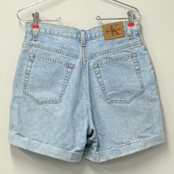Calvin Klein Womens Size 10 Cuff Short Enzyme Wash Denim Shorts Vintage 90s - Picture 5 of 12